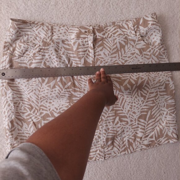 Tommy Bahama Relax Skirt Linen Lace Fern White Khaki Women's Sz 16 NWT - Picture 13 of 14